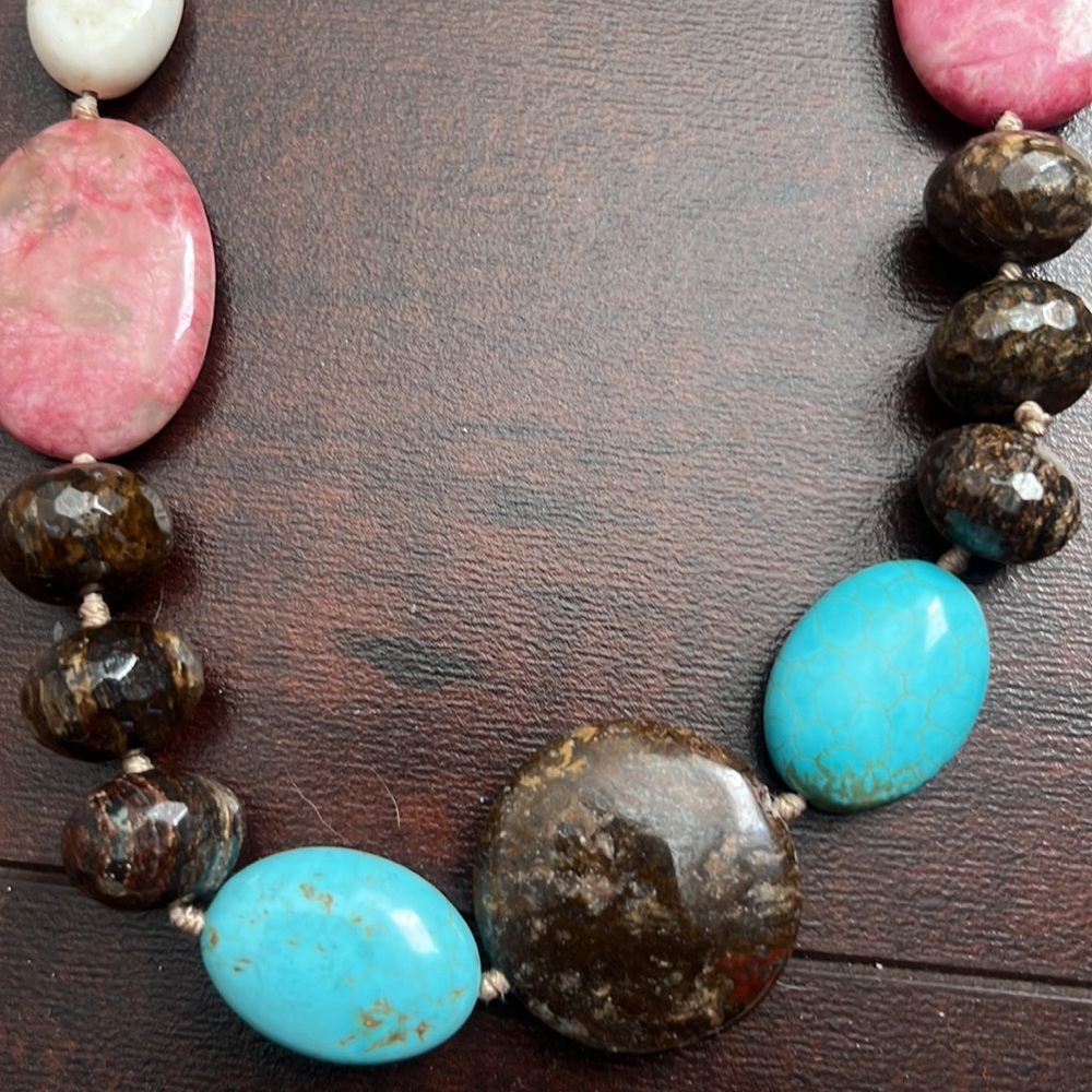 Multi Stone Turquoise Sterling Silver Necklace - image 2